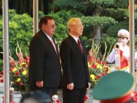 tong bi thu nguyen phu trong bat dau tham huu nghi chinh thuc lao