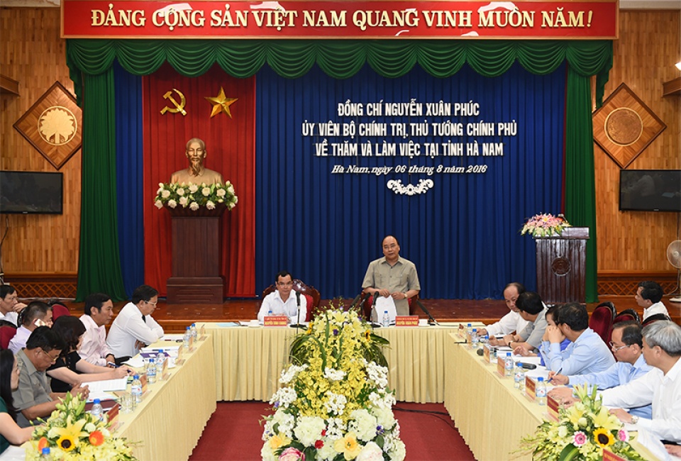 Thủ tướng làm việc với tỉnh Hà Nam thu tuong lam viec voi tinh ha nam