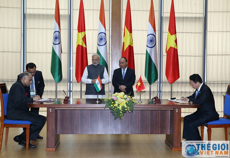 thu tuong viet nam an do chu tri hop bao chung