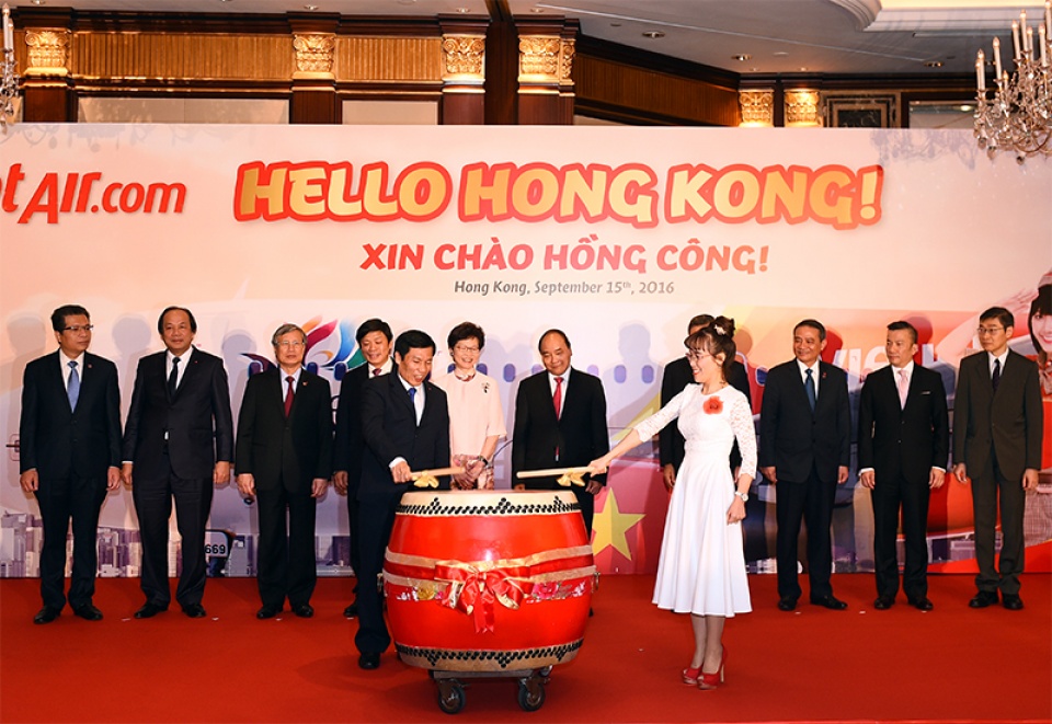 thu tuong du khai truong duong bay tp ho chi minh hong kong cua vietjet