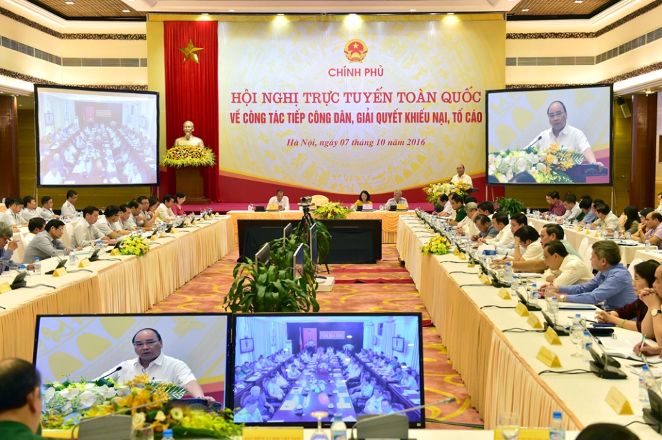 thu tuong chu tri hoi nghi toan quoc ve cong tac tiep cong dan giai quyet khieu nai to cao