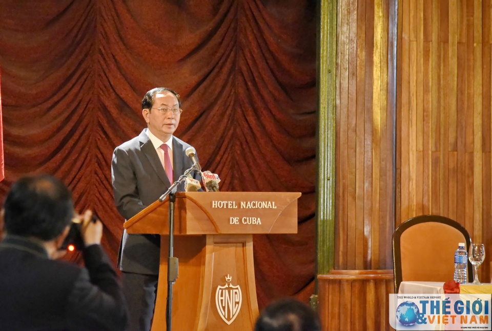 Chủ tịch nước Trần Đại Quang dự Diễn đàn doanh nghiệp Việt Nam - Cuba chu tich nuoc tran dai quang du dien dan doanh nghiep viet nam cuba