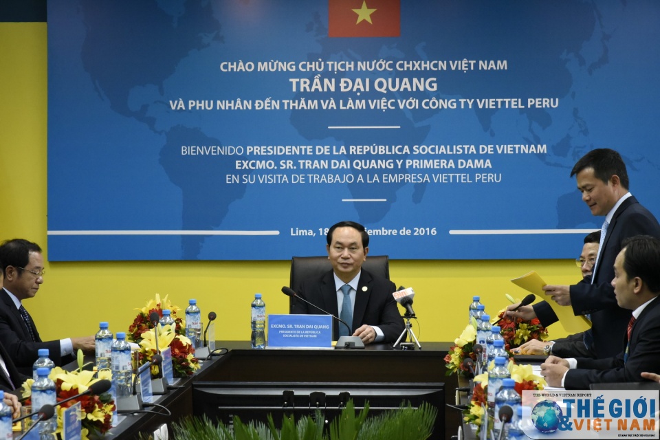 chu tich nuoc tran dai quang tham cong ty viettel tai peru