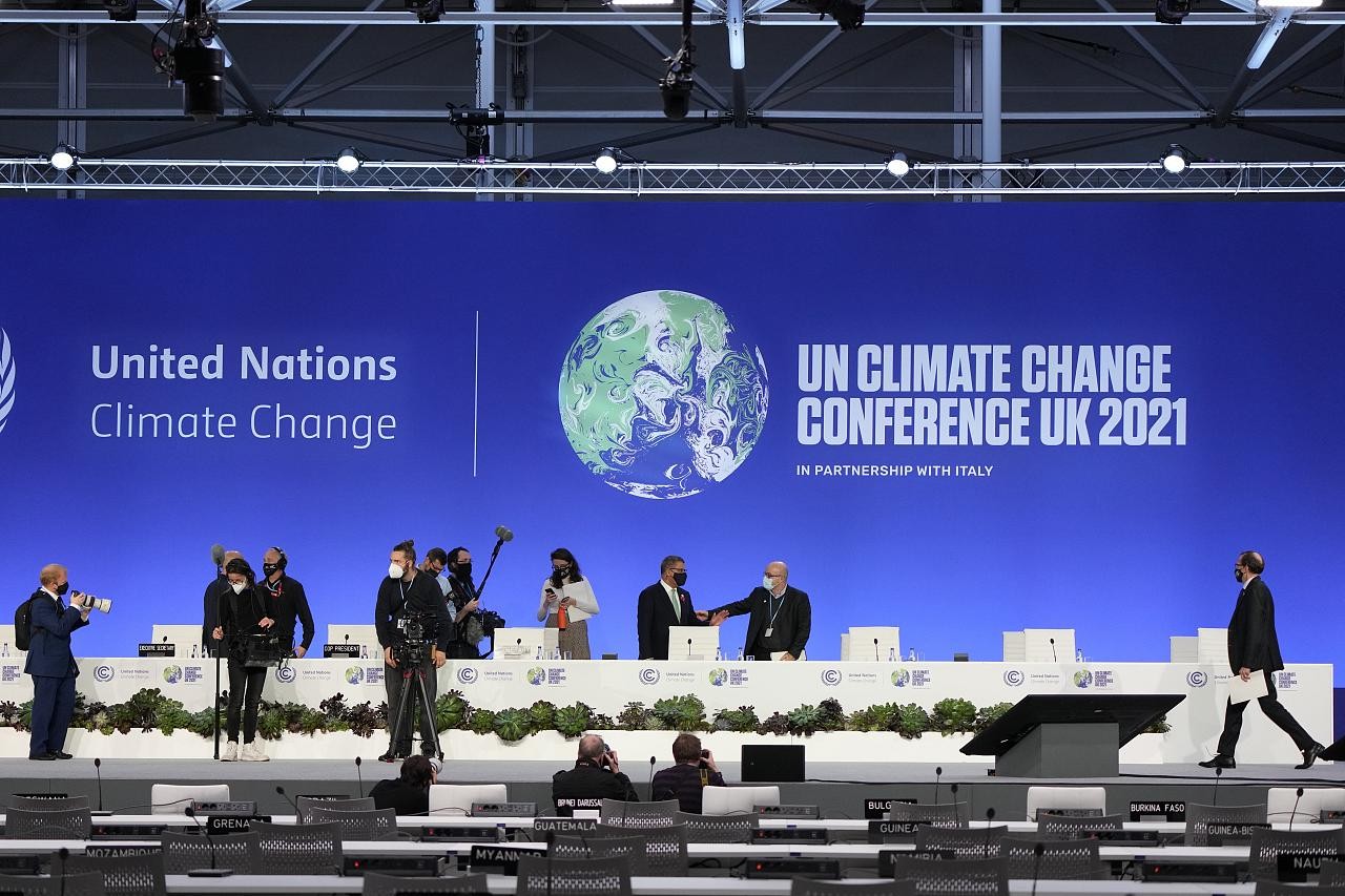 Hội nghị lần thứ 26 các Bên tham gia Công ước khung của Liên hợp quốc về Biến đổi khí hậu (COP26) bế mạc tại Glasgow, Scotland. (Nguồn: AP)