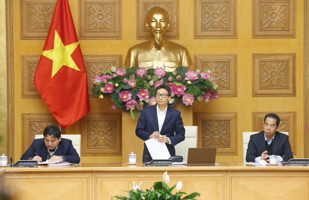Phó Thủ tướng Vũ Đức Đam phát biểu chỉ đạo cuộc họp. (Ảnh: Doãn Tấn/TTXVN)