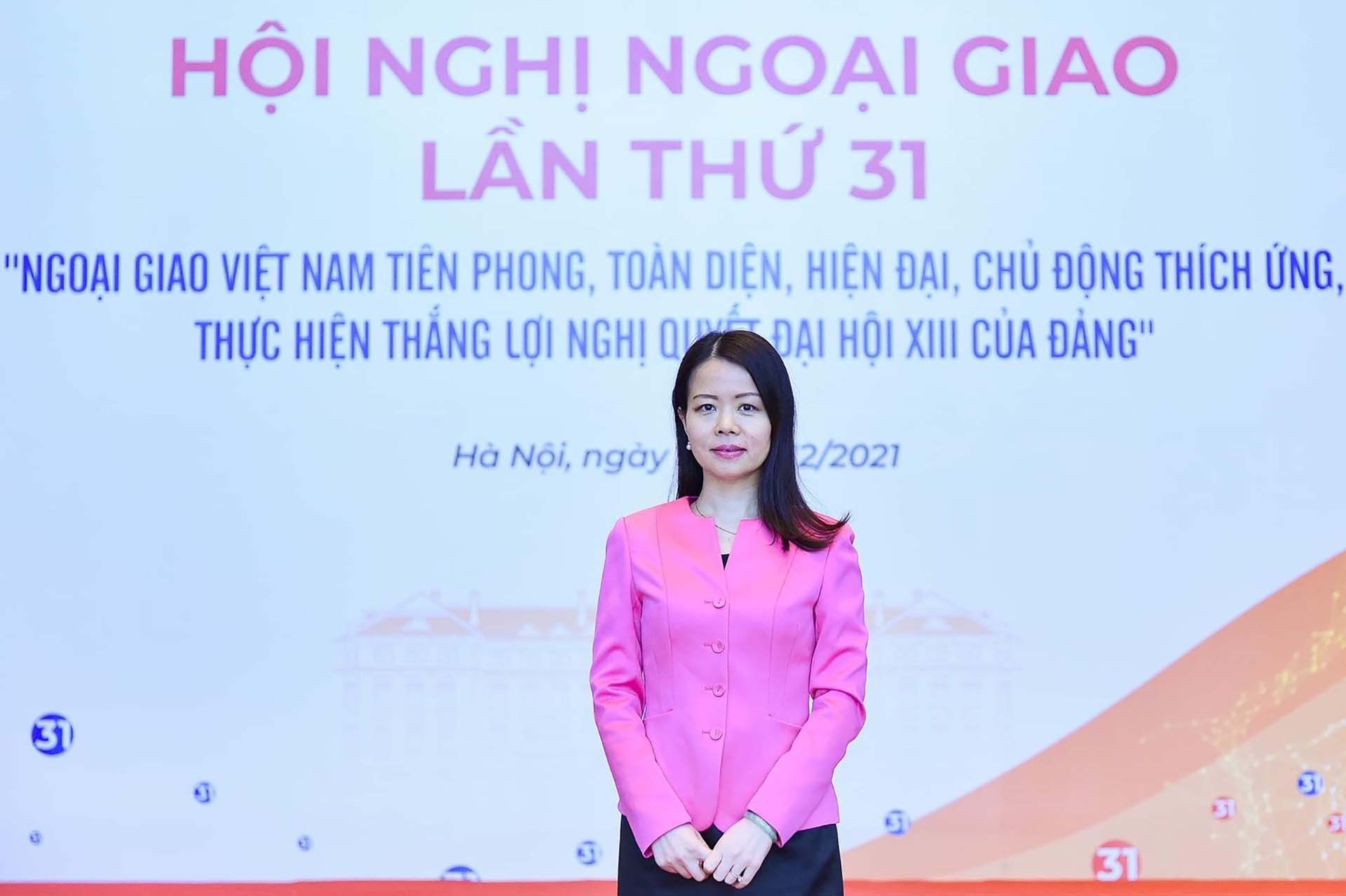 Trợ lý Bộ trưởng Ngoại giao, Vụ trưởng Vụ Tổng hợp Kinh tế Nguyễn Minh Hằng. (Ảnh: Nguyễn Hồng)