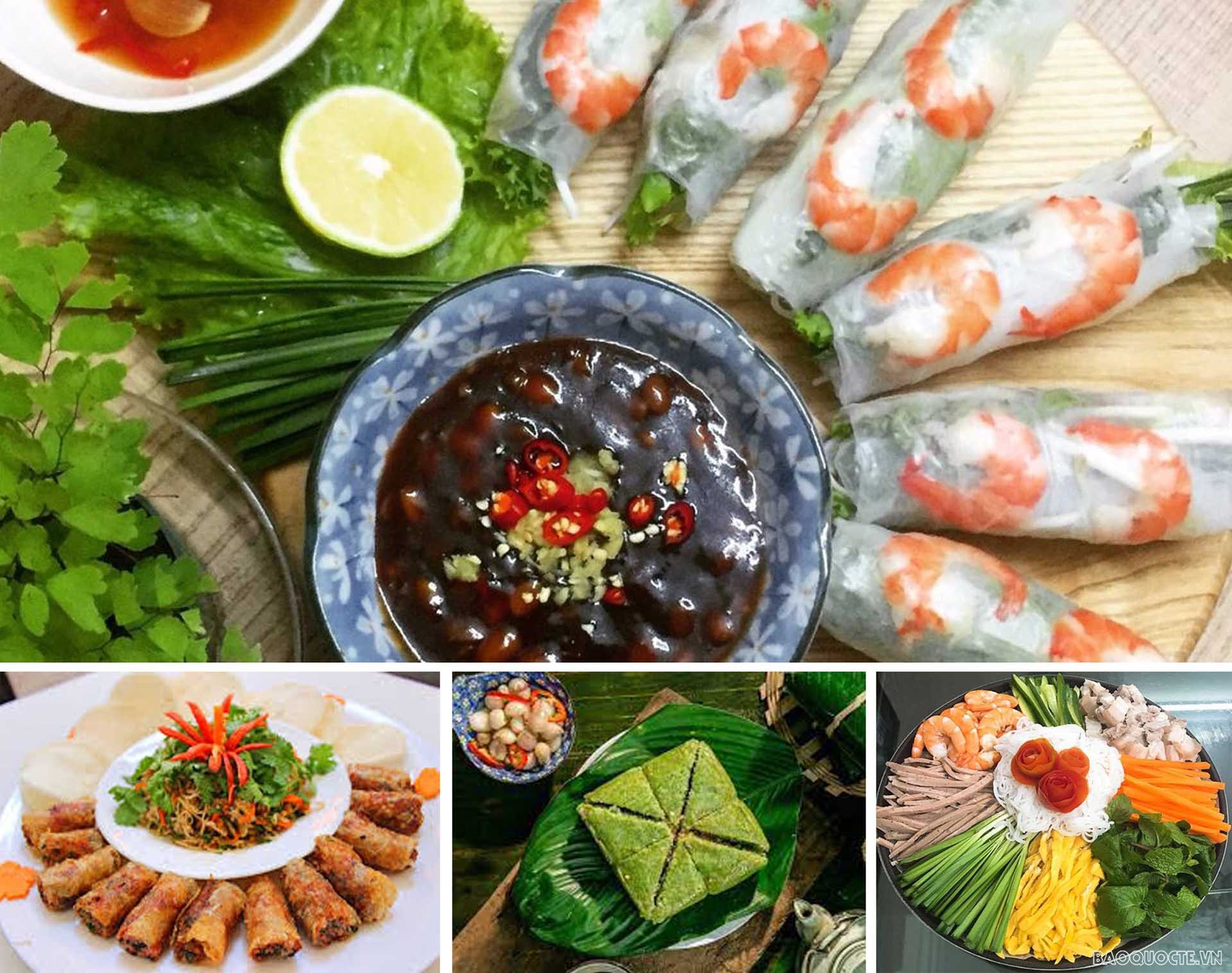 Những món ăn mang hương vị đậm chất truyền thống của Việt Nam như nem rán, nem sống cuốn tôm thịt, bánh chưng…