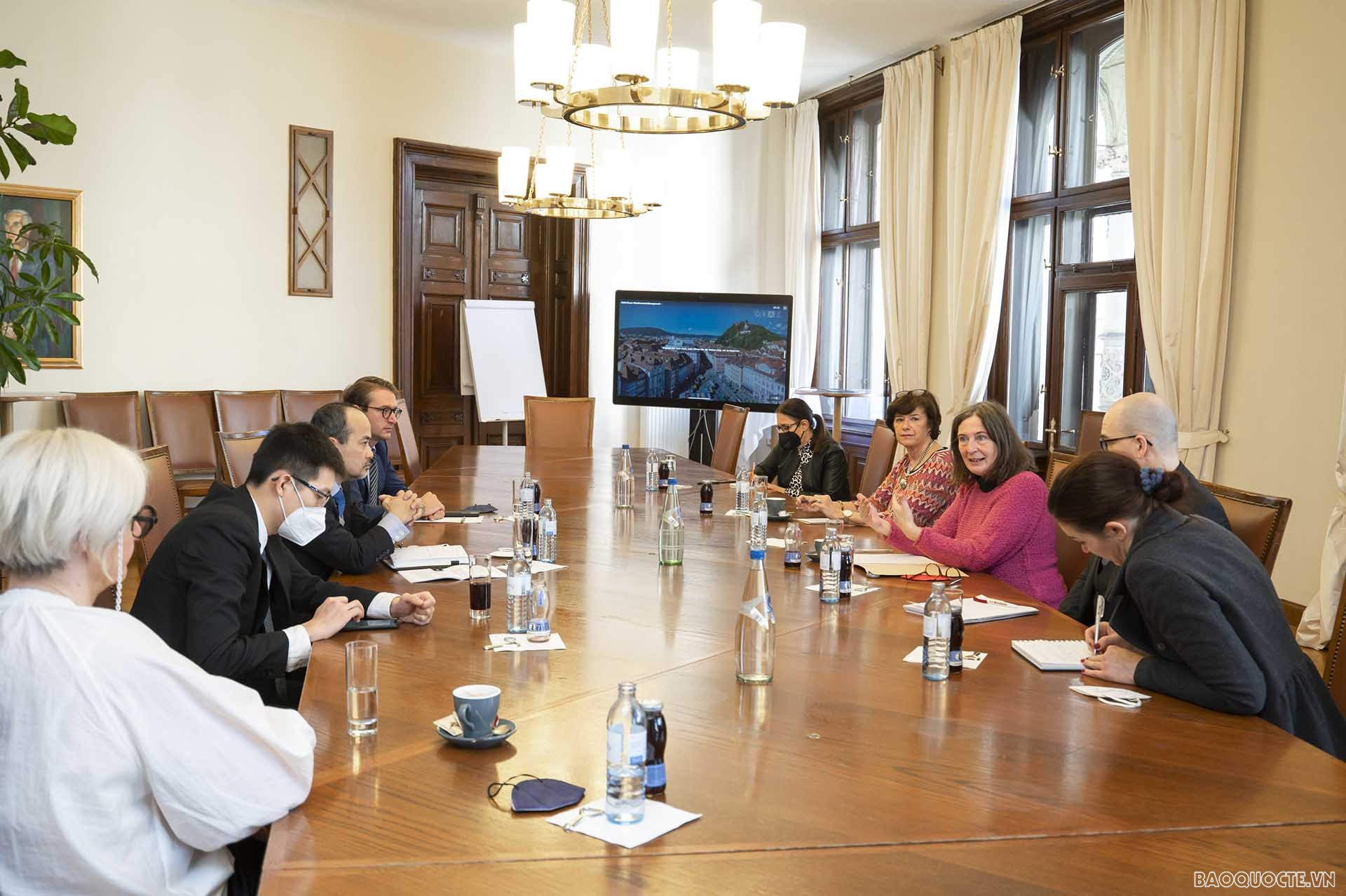 Thúc đẩy hợp tác kinh tế-thương mại, văn hóa, giáo dục với bang Styria và Carinthia, Áo