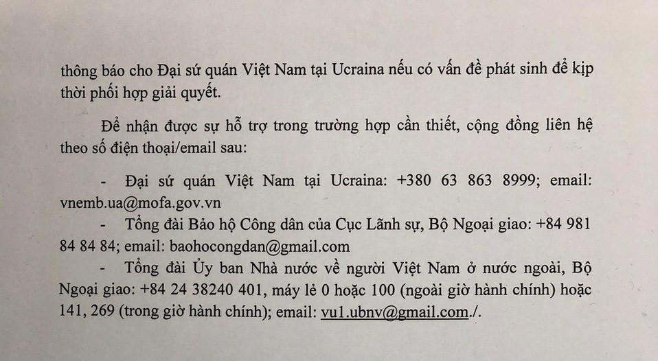 Ủy ban Nhà nước về người Việt Nam ở nước ngoài thăm hỏi và chia sẻ với cộng đồng người Việt Nam tại Ukraine