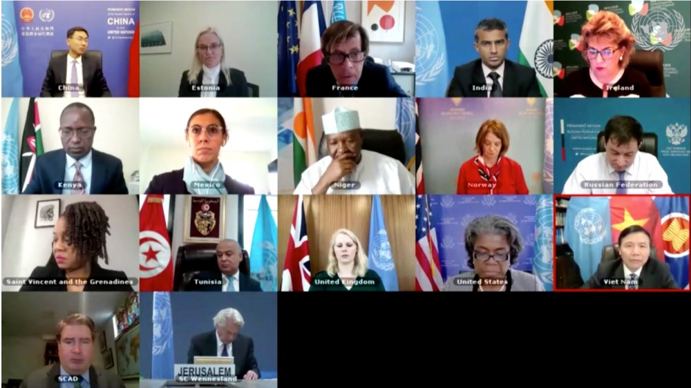 Hội đồng Bảo an Liên hợp quốc (HĐBA LHQ) đã họp trực tuyến công khai về tình hình Trung Đông, bao gồm vấn đề Palestine. 