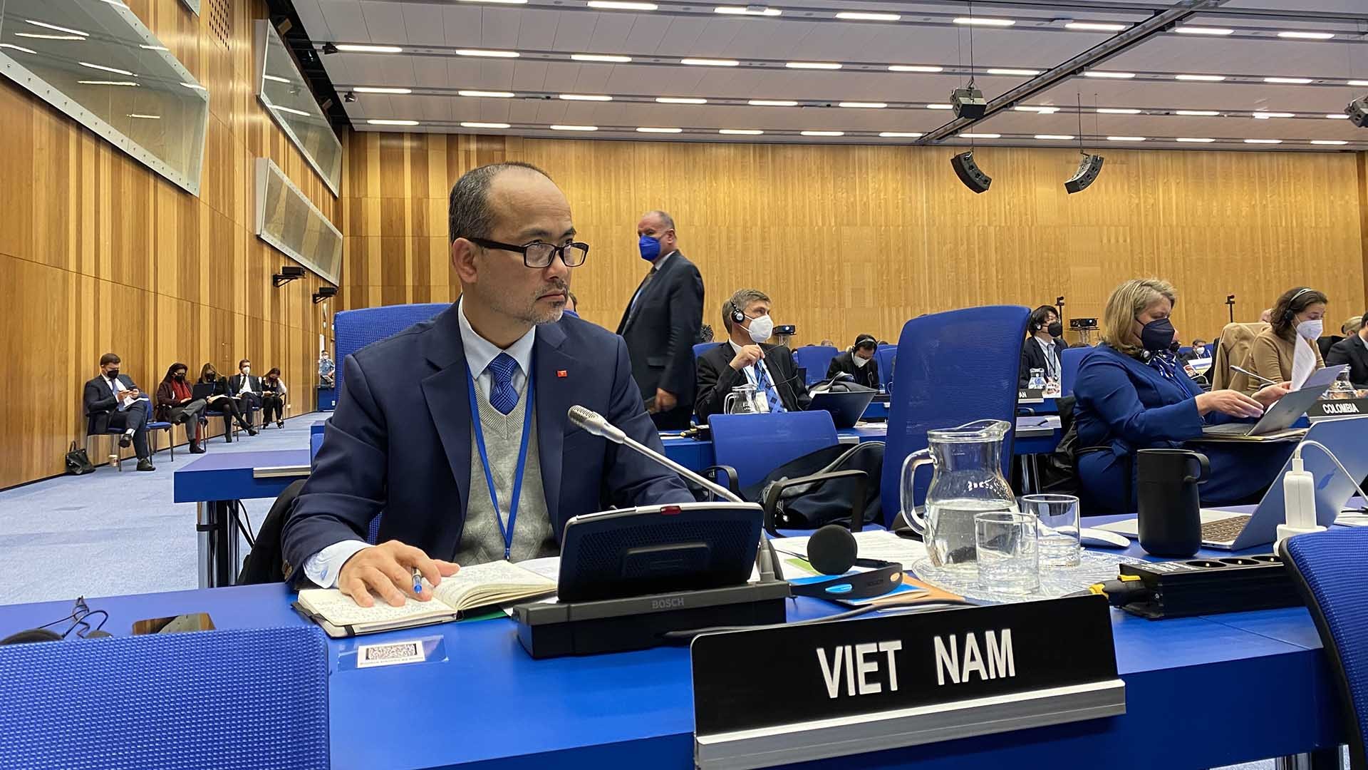 Đại sứ Nguyễn Trung Kiên, Đại diện thường trực Việt Nam tại IAEA tham dự với tư cách thành viên Hội đồng Thống đốc nhiệm kỳ 2021-2023.