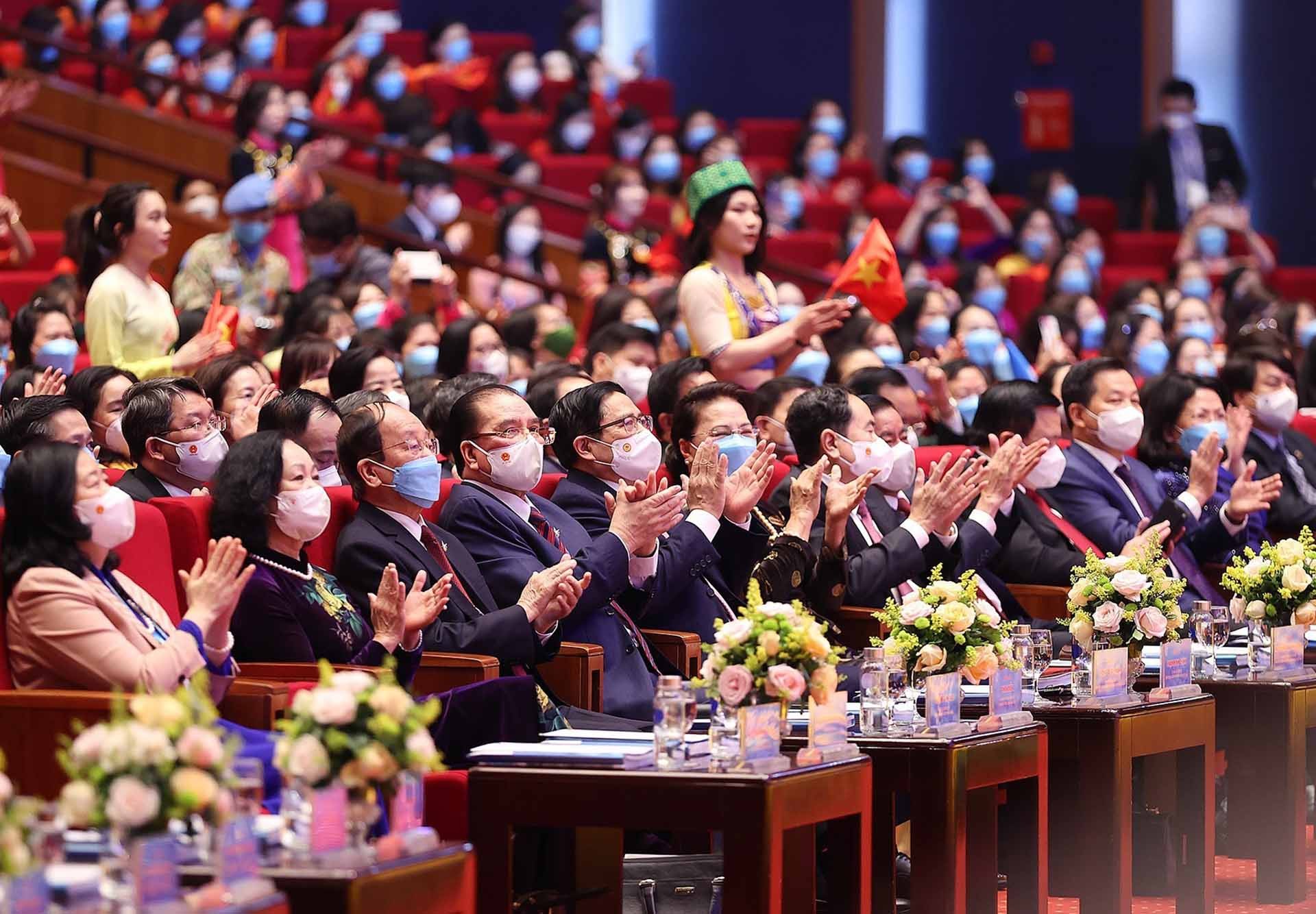 Thủ tướng Phạm Minh Chính và các đại biểu dự Lễ khai mạc Đại hội. (Nguồn: TTXVN)