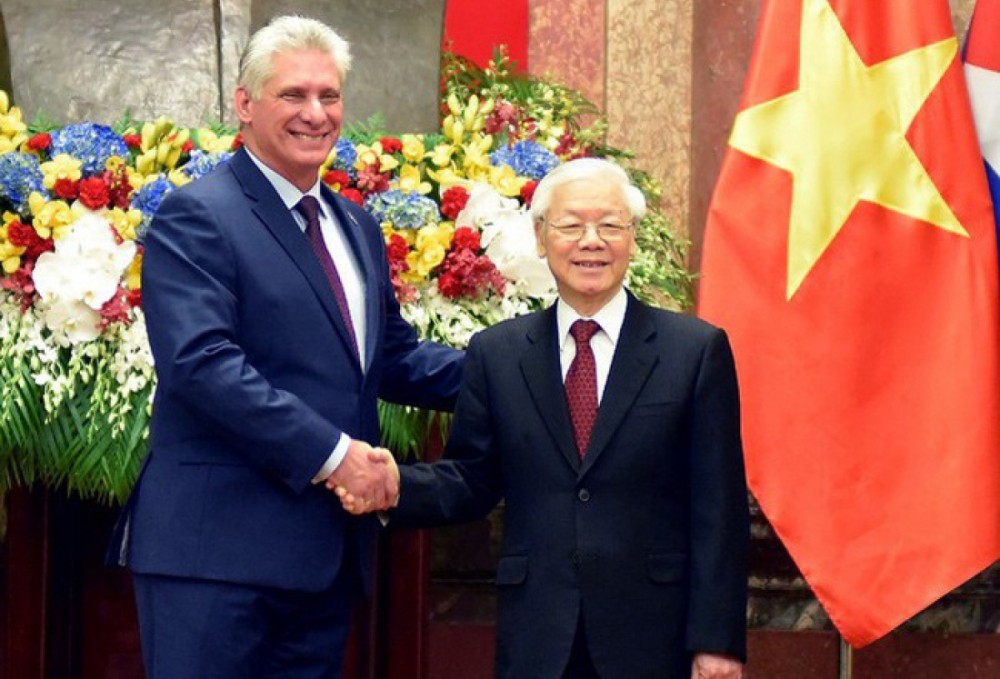 Tổng Bí thư Nguyễn Phú Trọng và đồng chí Miguel Diáz Canel Bermúdez 