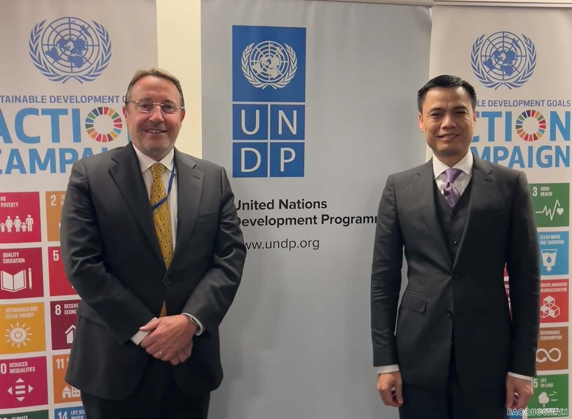 Đại sứ, Trưởng Phái đoàn Việt Nam tại Liên hợp quốc làm việc với Tổng giám đốc UNDP