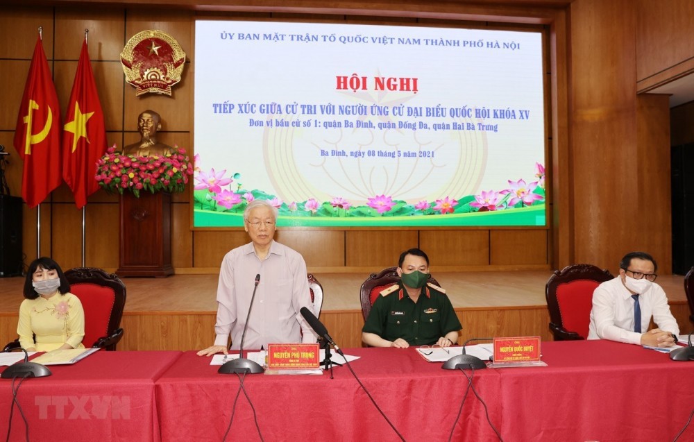 Tổng Bí thư Nguyễn Phú Trọng, Bí thư Quân ủy Trung ương trình bày Chương trình hành động. (Nguồn: TTXVN)