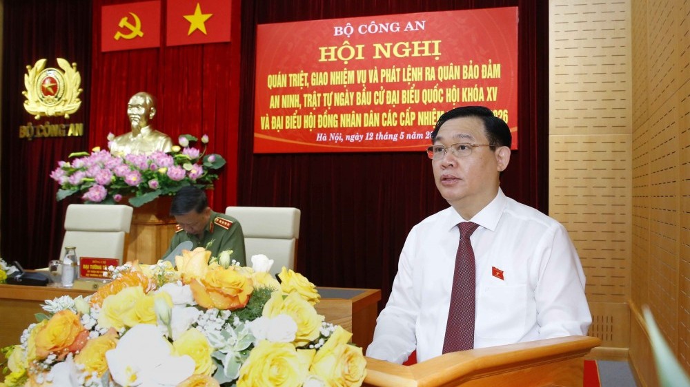 Chủ tịch Quốc hội dự Hội nghị trực tuyến toàn quốc quán triệt, giao nhiệm vụ và phát lệnh ra quân bảo đảm an ninh, trật tự Ngày bầu cử