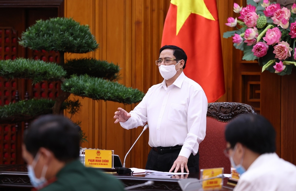 Thủ tướng Phạm Minh Chính phát biểu tại cuộc họp. (Nguồn: TTXVN)