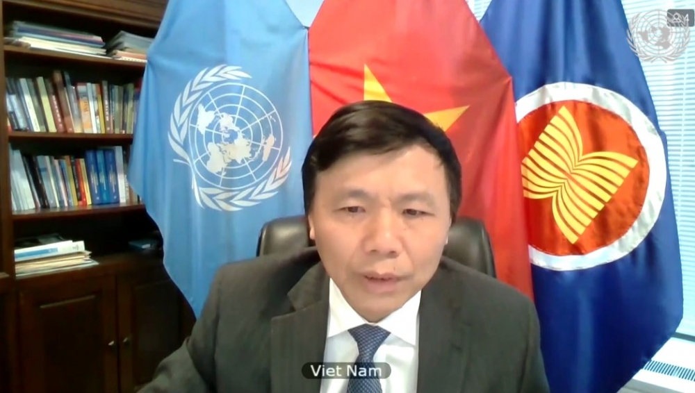 Phát biểu tại cuộc họp, Đại sứ Đặng Đình Quý, Trưởng Phái đoàn Việt Nam tại LHQ