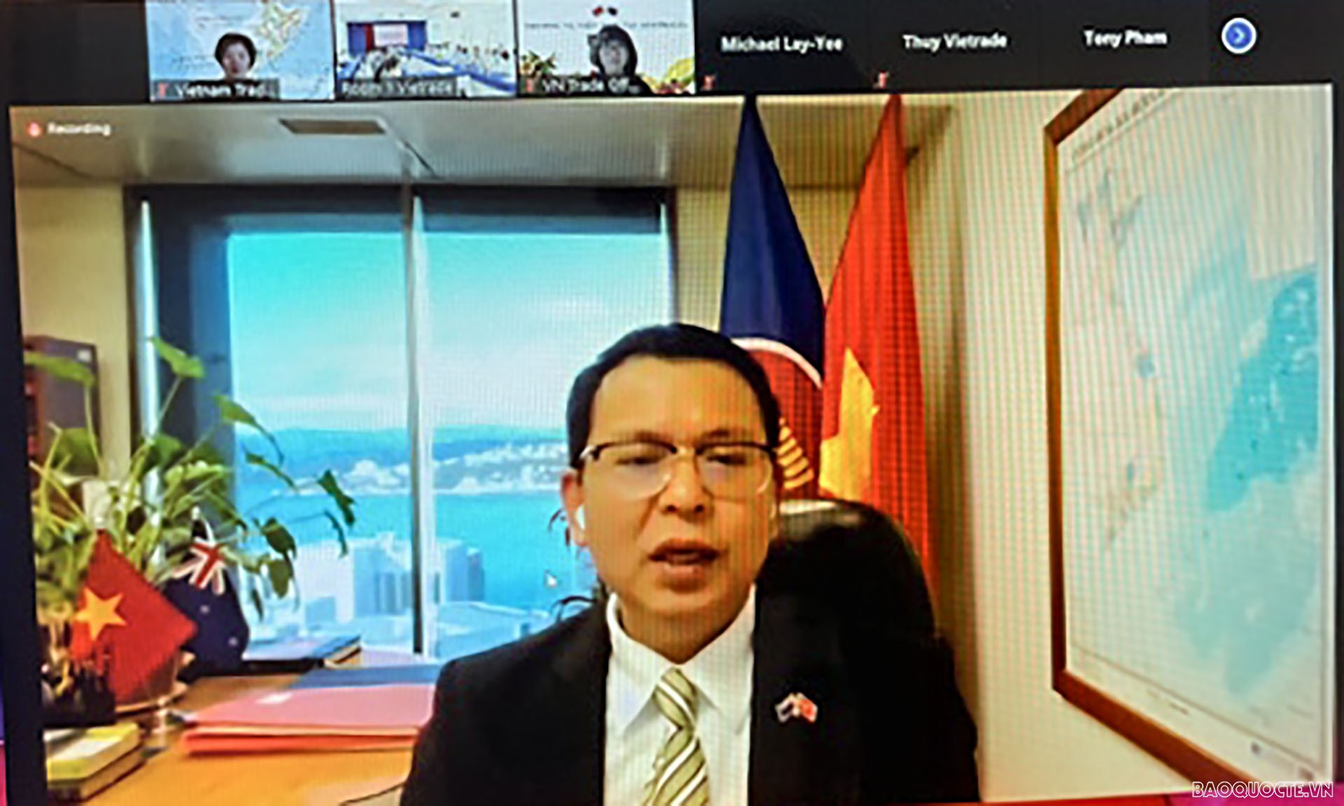 Đại sứ Việt Nam tại New Zealand Nguyễn Văn Trung phát biểu khai mạc Hội thảo.