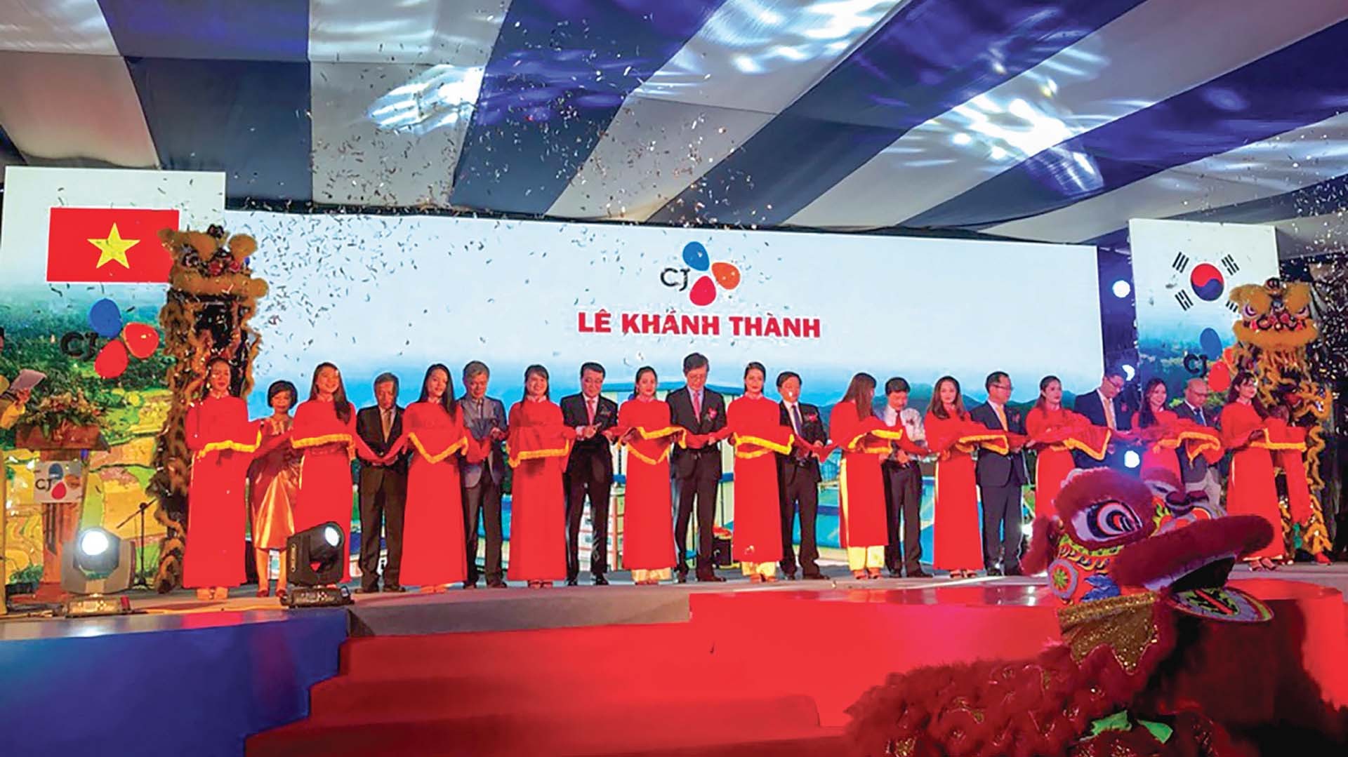 Tập đoàn CJ (Hàn Quốc) tổ chức Lễ Khánh thành Nhà máy thức ăn chăn nuôi CJ Bình Định. (Nguồn: vnfoods.vn)