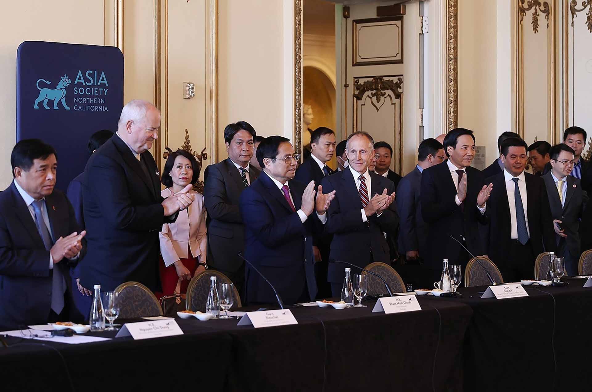 Thủ tướng Phạm Minh Chính dự tọa đàm đổi mới sáng tạo và khởi nghiệp do Asia Society tổ chức. (Nguồn: TTXVN)