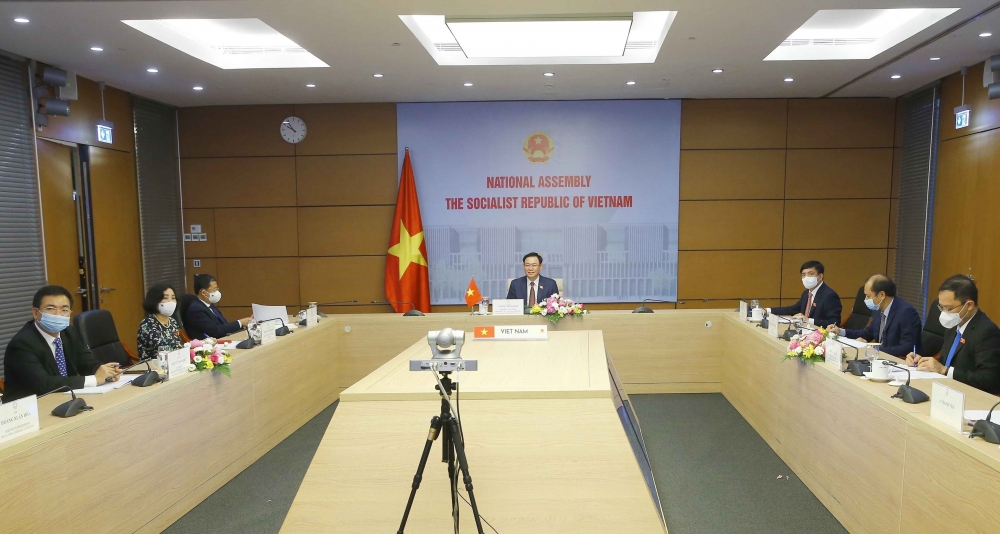 Quang cảnh hội đàm tại đầu cầu Hà Nội. (Nguồn:  TTXVN)