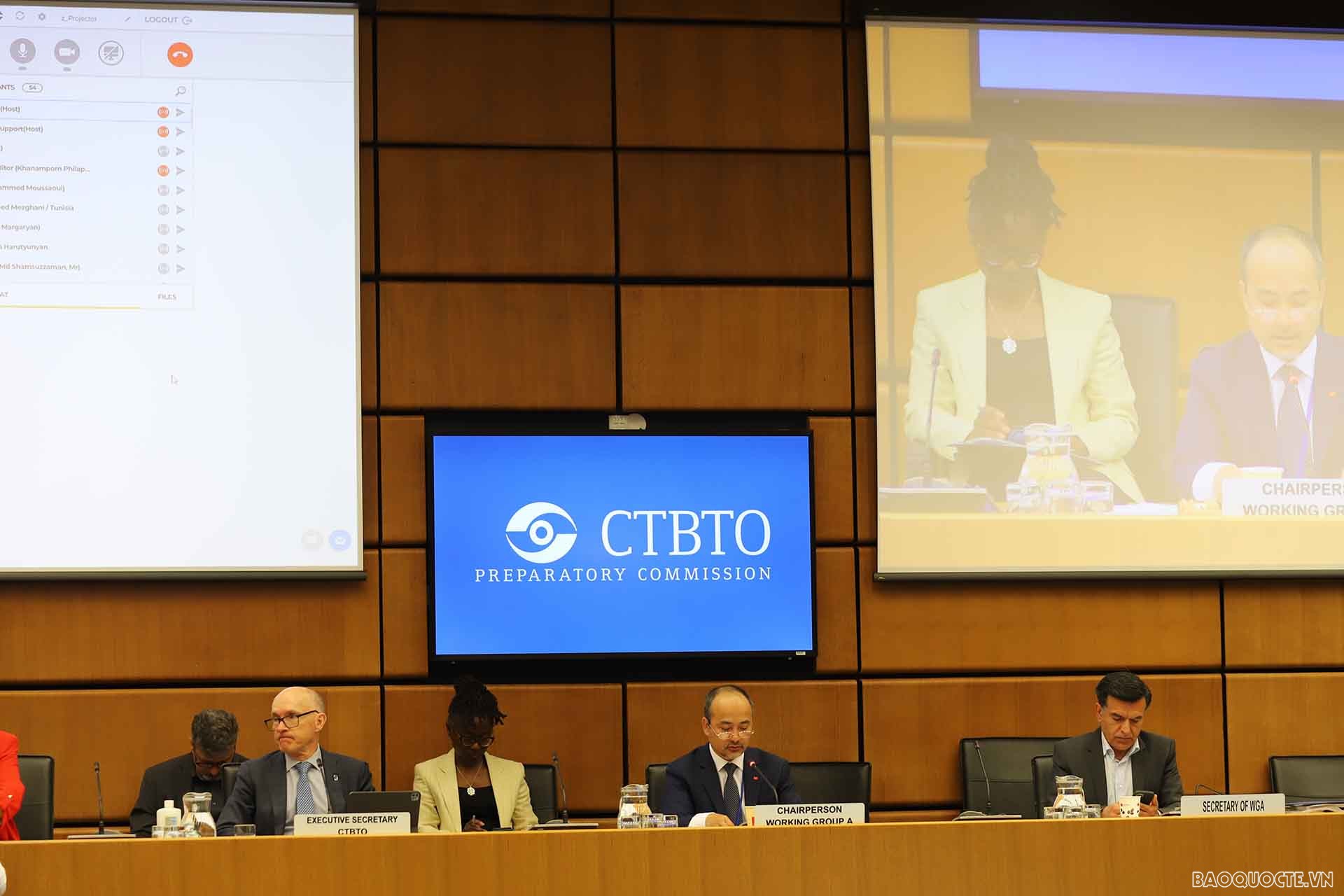 Đại sứ Nguyễn Trung Kiên, Đại diện thường trực Việt Nam tại CTBTO, Chủ tịch Nhóm Công tác A đã chủ trì Phiên họp.
