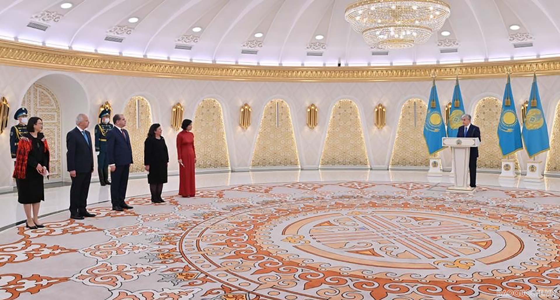 Tổng thống Kazakhstan Jomart-Kasym Tokayev phát biểu