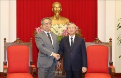 Thường trực Ban Bí thư Trần Quốc Vượng tiếp Đại sứ Nhật Bản tại Việt Nam