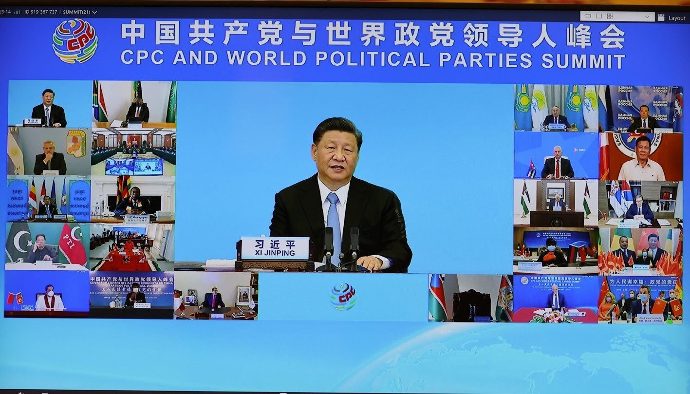 Tổng Bí thư, Chủ tịch nước Trung Quốc Tập Cận Bình phát biểu khai mạc Hội nghị thượng đỉnh giữa Đảng Cộng sản Trung Quốc với các chính đảng trên thế giới. (Nguồn: TTXVN)