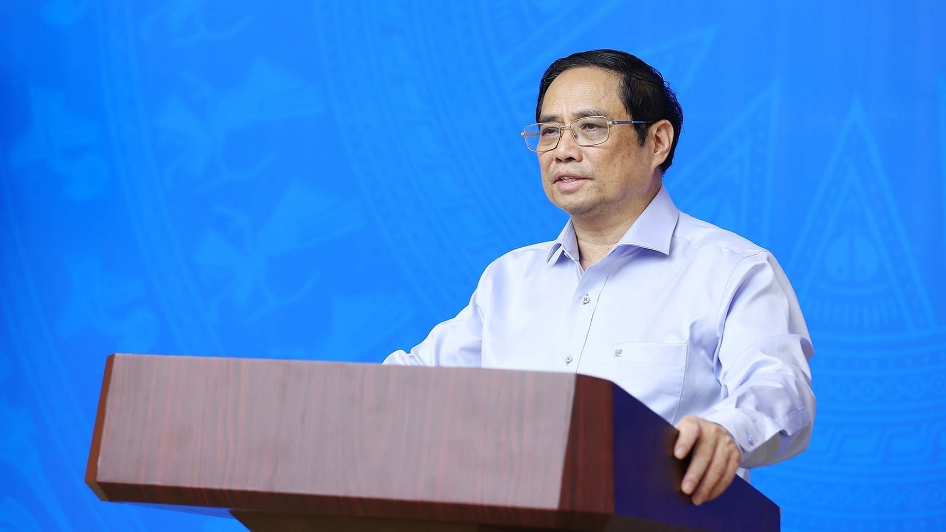 Thủ tướng Phạm Minh Chính phát biểu. (Nguồn: TTXVN)