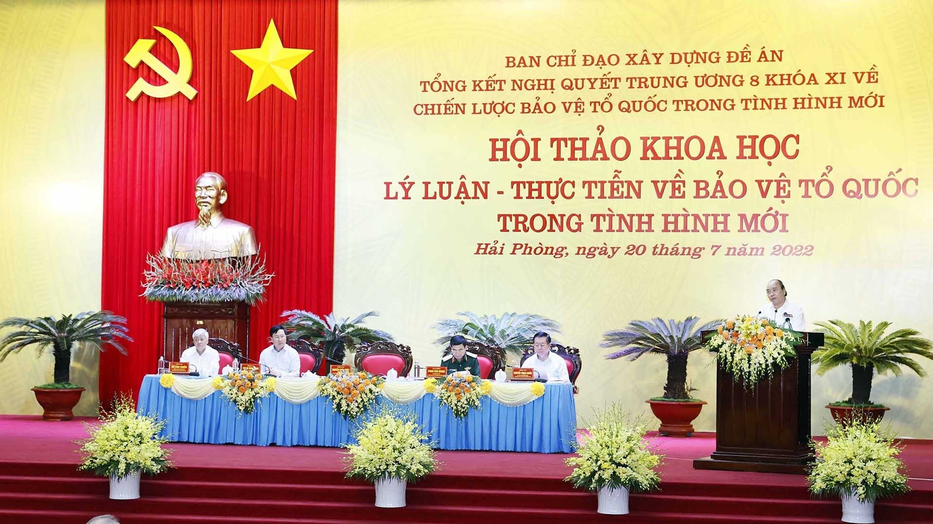 Chủ tịch nước Nguyễn Xuân Phúc phát biểu chỉ đạo. (Nguồn: TTXVN)