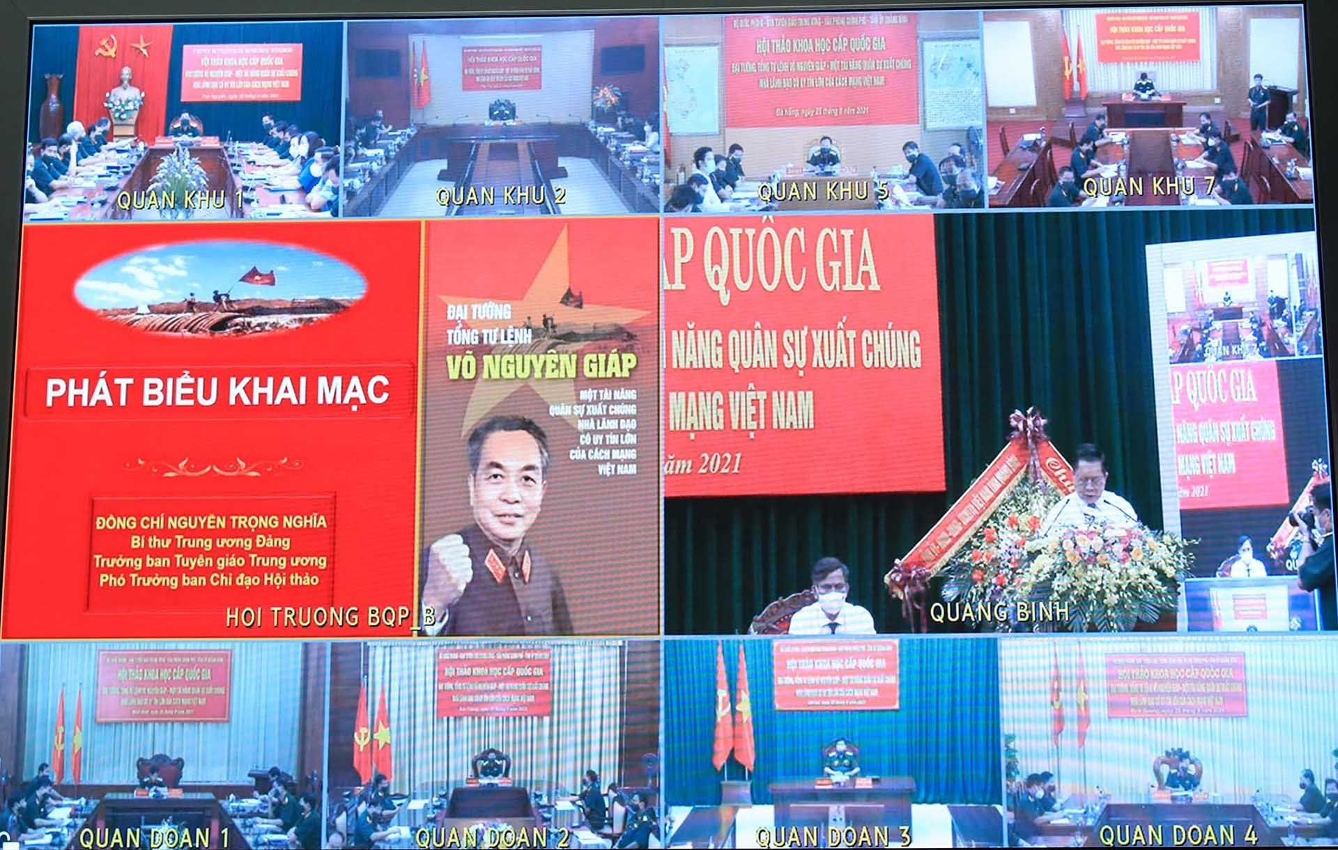 Các điểm cầu dự hội thảo trực tuyến. (Nguồn: TTXVN)