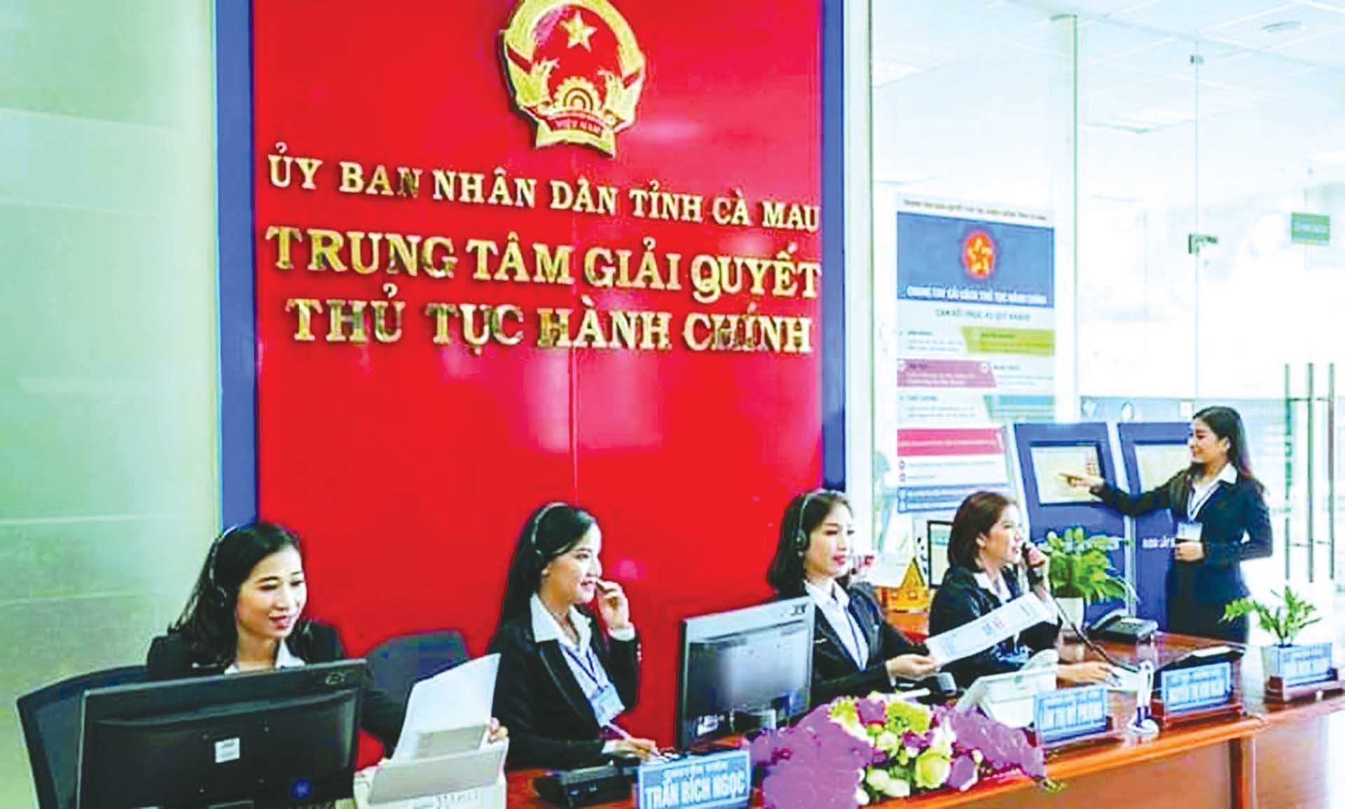Trung tâm giải quyết thủ tục hành chính tỉnh Cà Mau.
