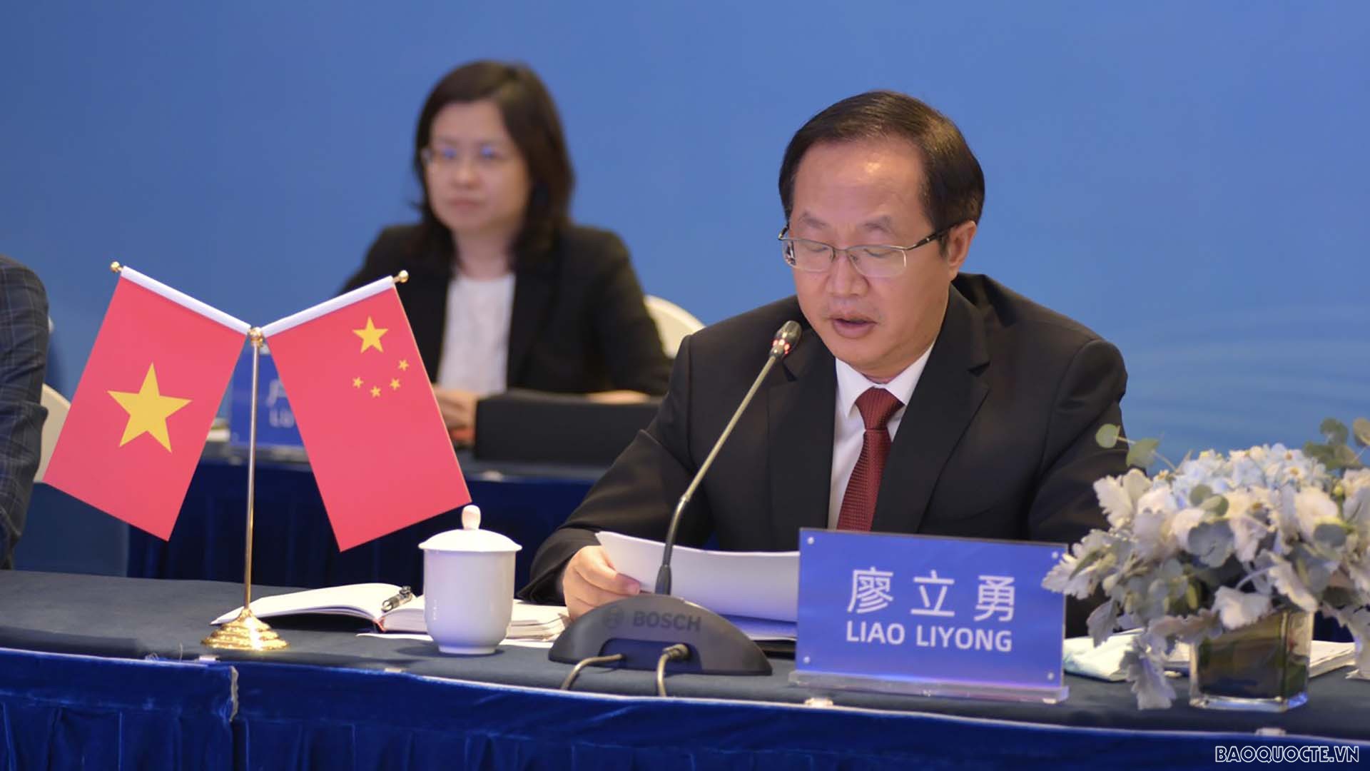 Thị trưởng TP. Nam Ninh Liêu Lập Dũng phát biểu. Thị trưởng TP. Nam Ninh Liêu Lập Dũng phát biểu.