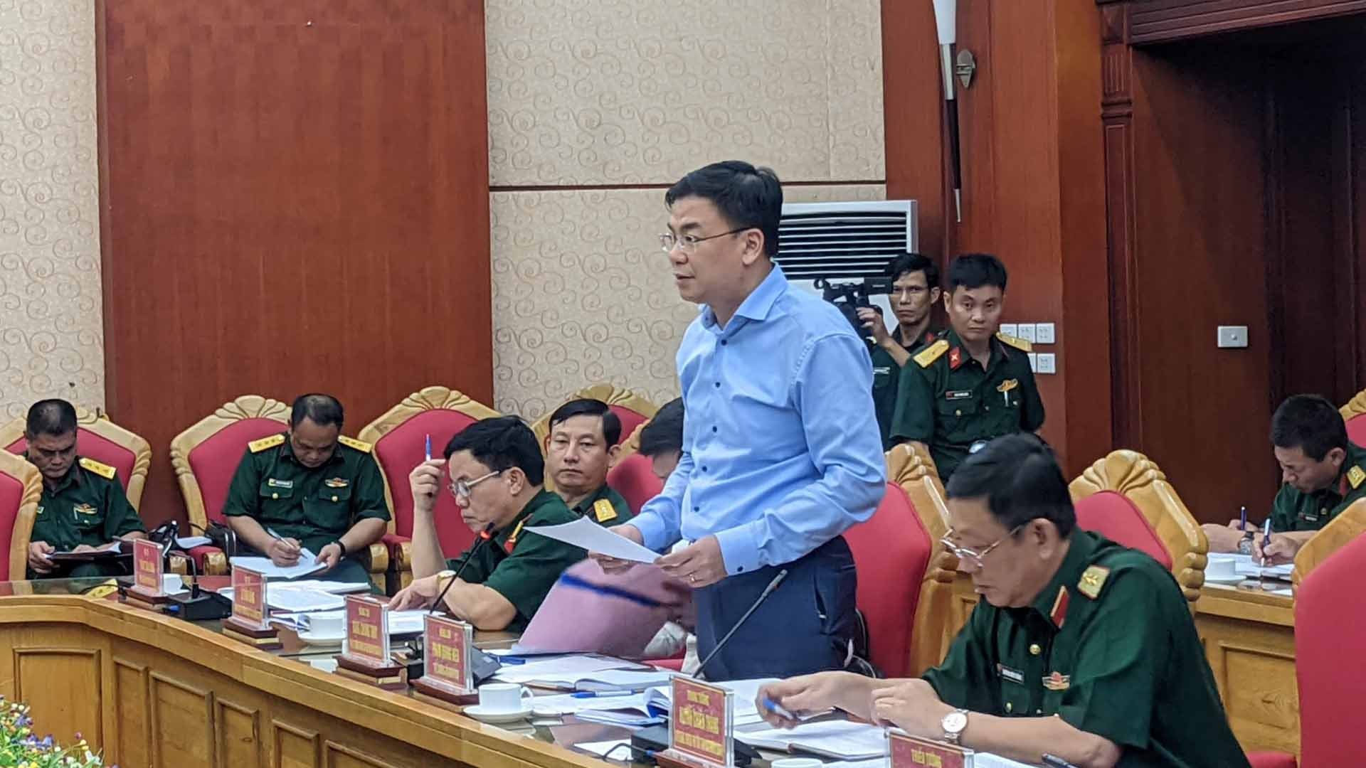 Thứ trưởng Phạm Quang Hiệu phát biểu tại buổi làm việc với Tỉnh ủy Phú Thọ.