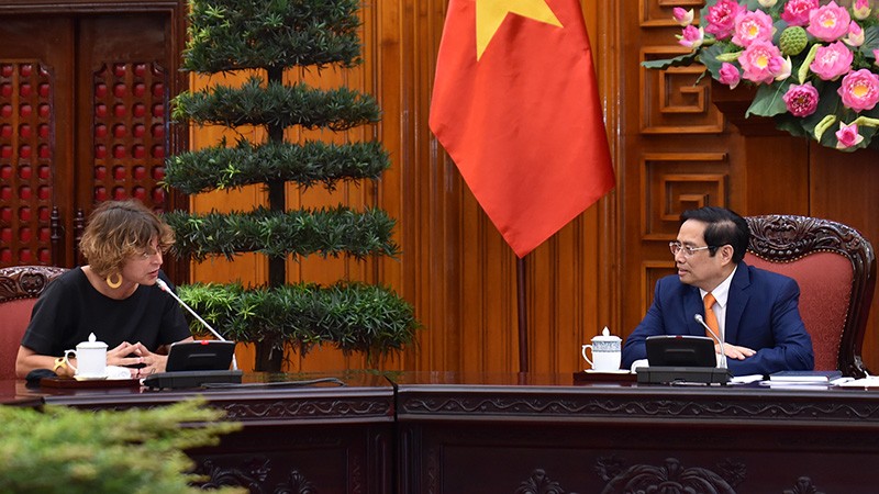 Thủ tướng Phạm Minh Chính tiếp Đại sứ Hà Lan Elsbeth Akkerman. (Nguồn: VGP)