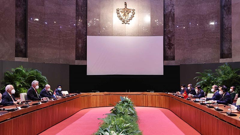 Toàn cảnh hội đàm. (Nguồn: TTXVN)