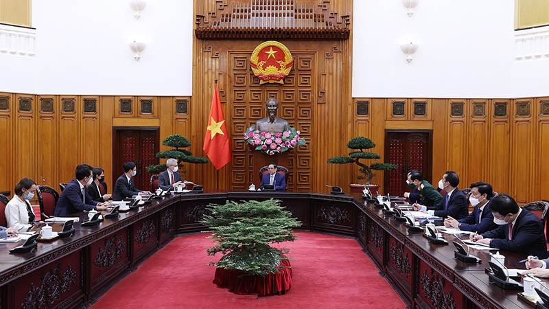 Thủ tướng Phạm Minh Chính tiếp Đại sứ Cộng hòa Pháp tại Việt Nam Nicolas Warnery. (Nguồn: TTXVN) Thủ tướng Phạm Minh Chính tiếp Đại sứ Cộng hòa Pháp tại Việt Nam Nicolas Warnery. (Nguồn: TTXVN)