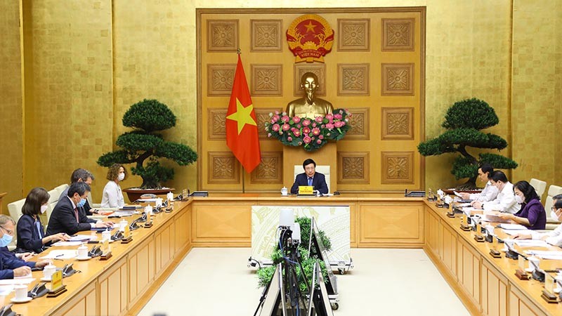 Phó Thủ tướng Thường trực Phạm Bình Minh chủ trì cuộc họp. (Nguồn: TTXVN)