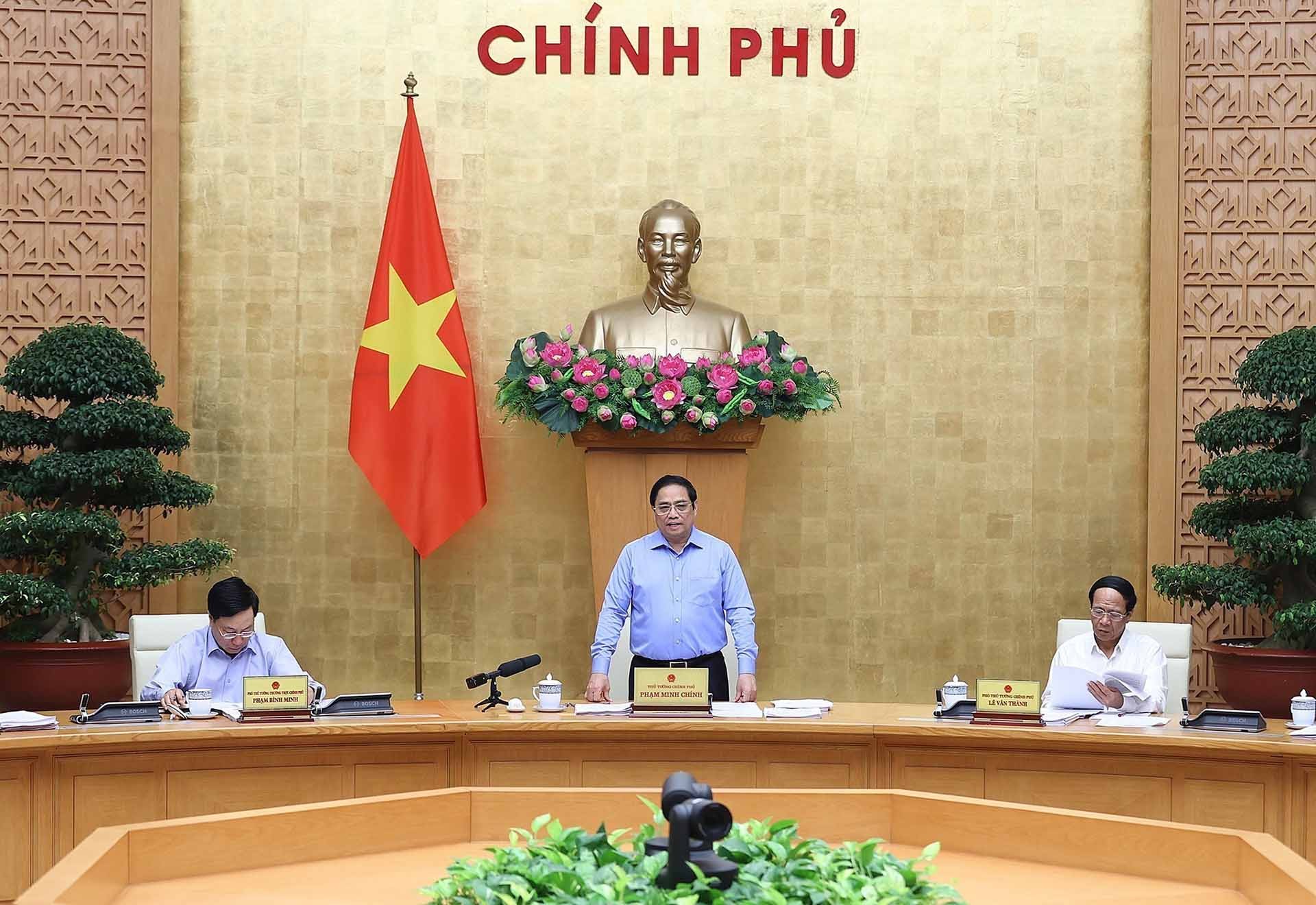 Thủ tướng Phạm Minh Chính chủ trì phiên họp. (Nguồn: TTXVN)