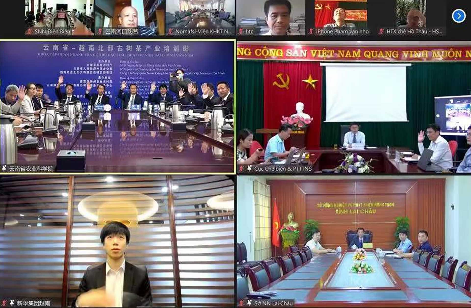 Các đại biểu tham dự Lễ khai giảng và phát biểu tại các điểm cầu Côn Minh, Hà Nội, thành phố Hồ Chí Minh và Lai Châu.