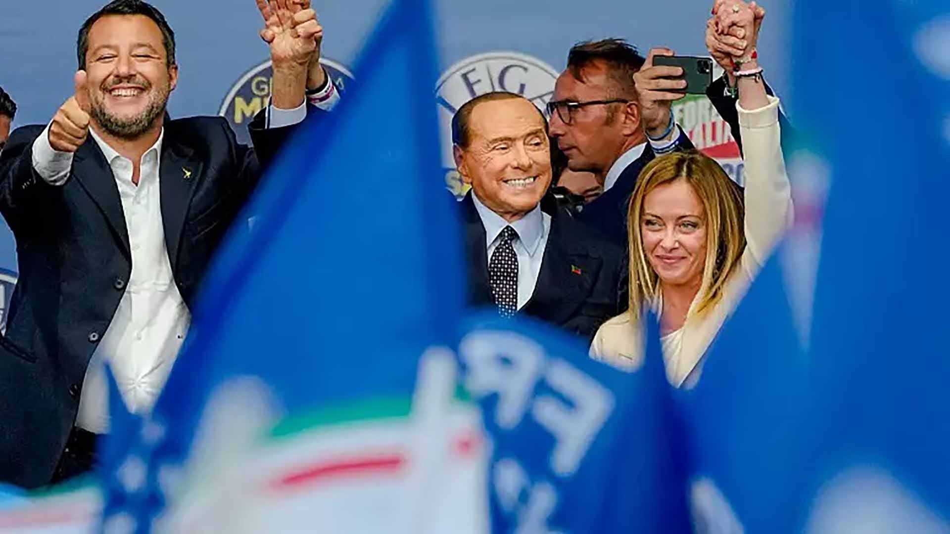 Liên minh cánh hữu giành chiến thắng trong cuộc tổng tuyển cử ở Italy. (Nguồn: AP)