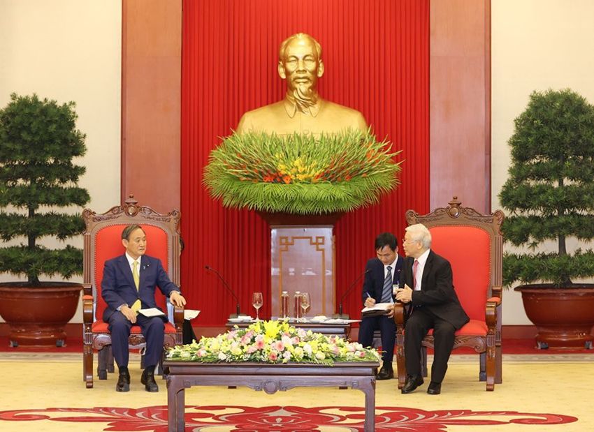 tong bi thu chu tich nuoc nguyen phu trong tiep thu tuong nhat ban suga yoshihide