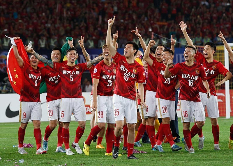 CLB Quảng Châu Evergrande ăn mừng chức vô địch Champions League châu Á năm 2015. (Nguồn: AFP) CLB Quảng Châu Evergrande ăn mừng chức vô địch Champions League châu Á năm 2015. (Nguồn: AFP)