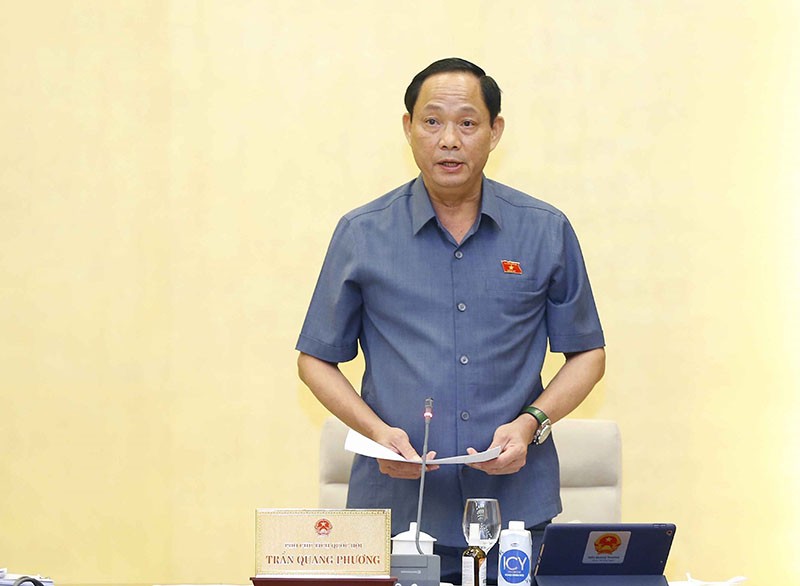 Phó Chủ tịch Quốc hội Trần Quang Phương điều hành nội dung phiên họp. (Nguồn: TTXVN)