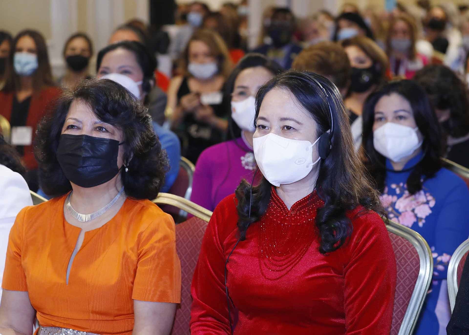 Phó Chủ tịch nước Võ Thị Ánh Xuân dự Lễ khai mạc Hội nghị. (Nguồn: TTXVN) Phó Chủ tịch nước Võ Thị Ánh Xuân dự Lễ khai mạc Hội nghị. (Nguồn: TTXVN)