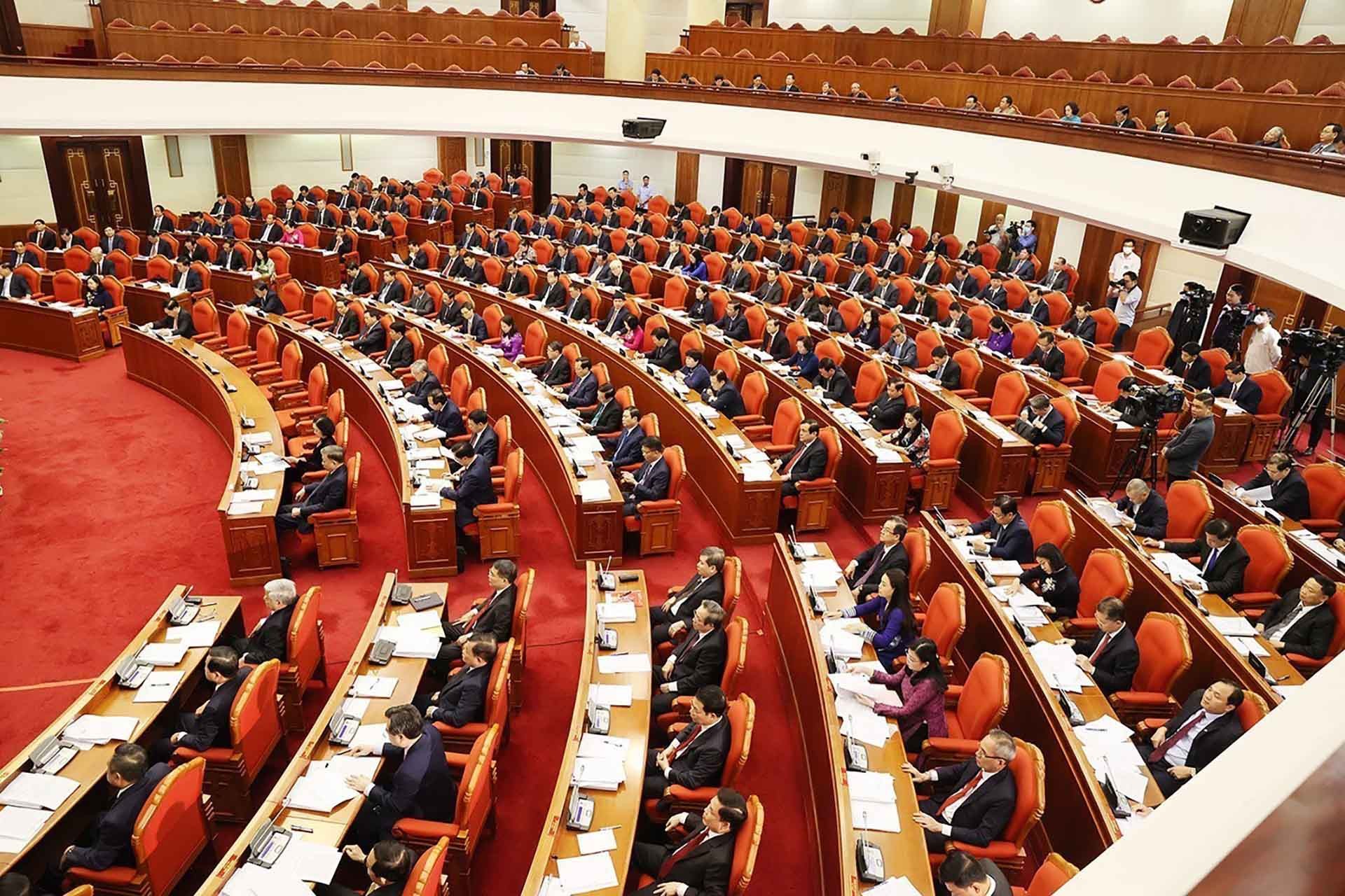 Các đồng chí lãnh đạo Đảng, Nhà nước cùng các đại biểu dự khai mạc Hội nghị. (Nguồn: TTXVN)