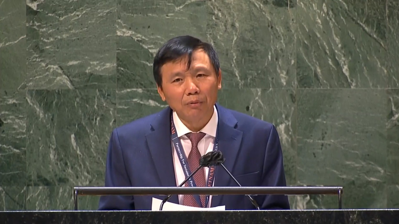 Đại sứ Đặng Đình Quý, Trưởng Phái đoàn Thường trực Việt Nam tại Liên hợp quốc phát biểu tại cuộc họp.