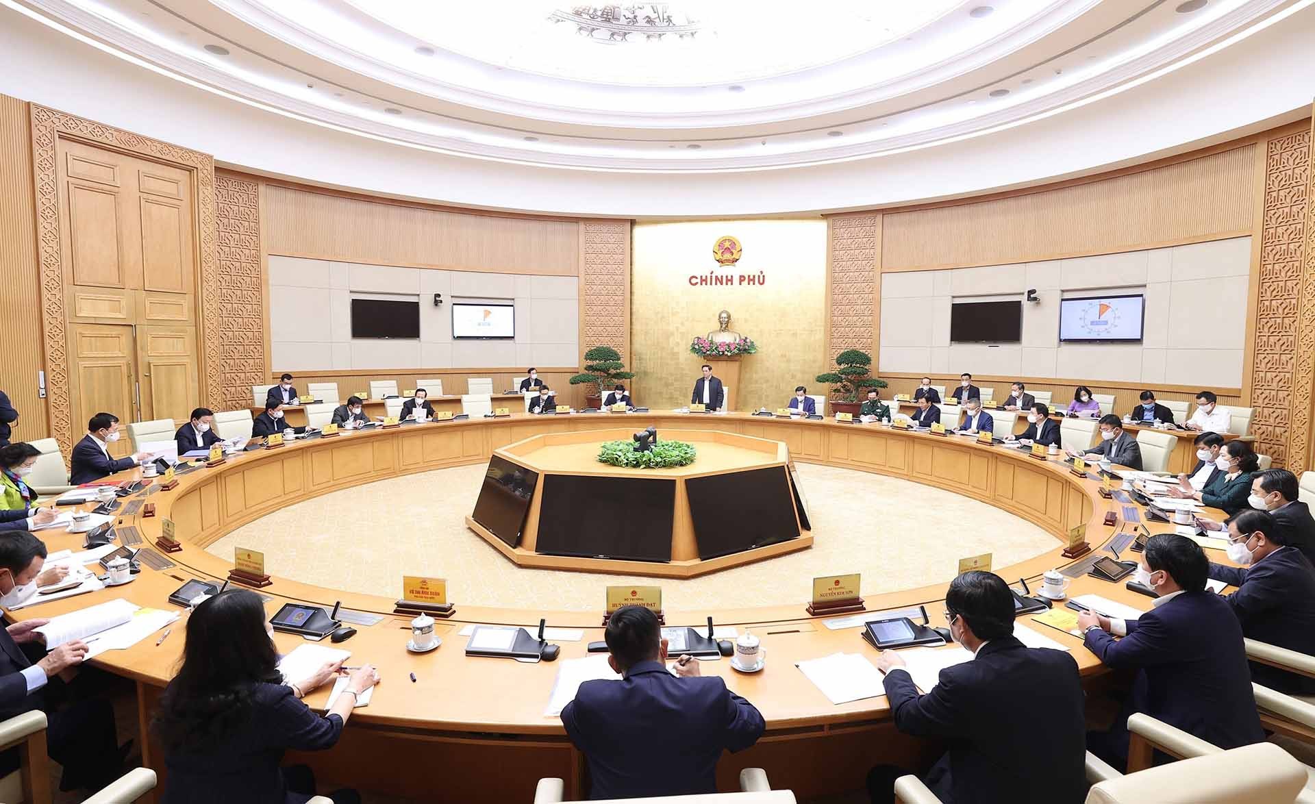 Toàn cảnh Phiên họp Chính phủ thường kỳ tháng 11/2021. (Nguồn: TTXVN)